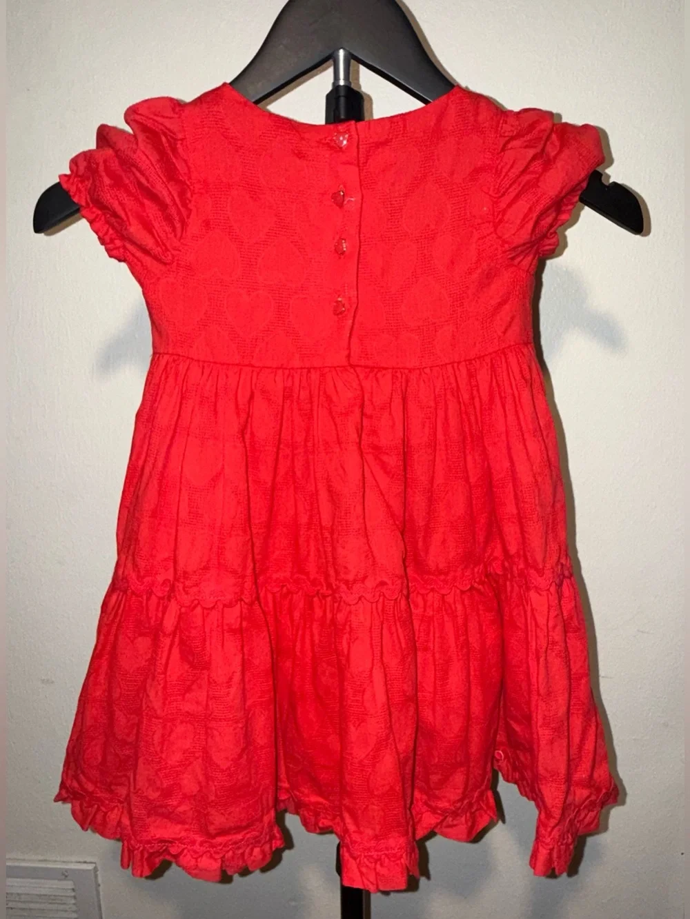 Christian Siriano New York red toddler dress w/textured heart pattern, size 4T